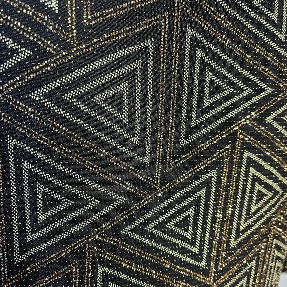 LuLaRoe Black and metallic gold Triangle Midi Dress - Picture 9 of 15